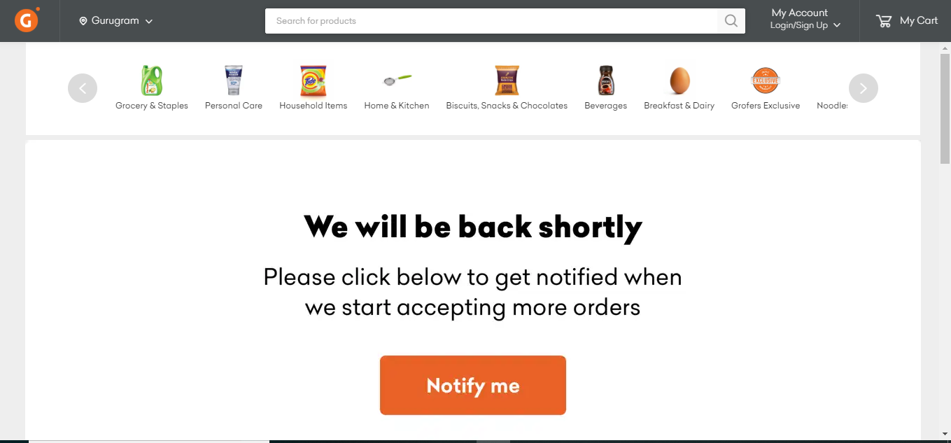 e-commerce player Grofers