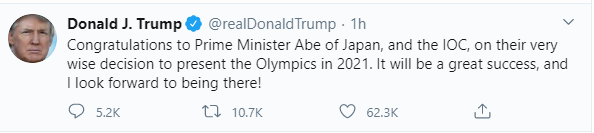 Donald Trump on Olympics postpone