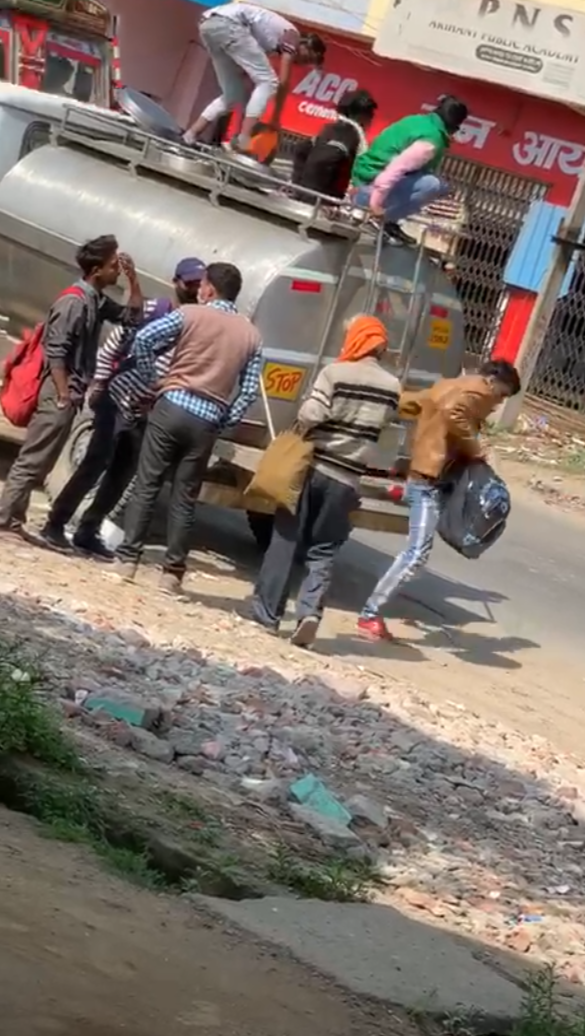 passengers hide in the milk tanker due to lockdown in bijnor uttar pradesh