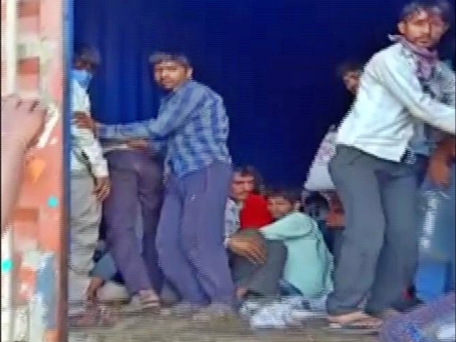 Two containers carrying 300 workers from Rajasthan back home