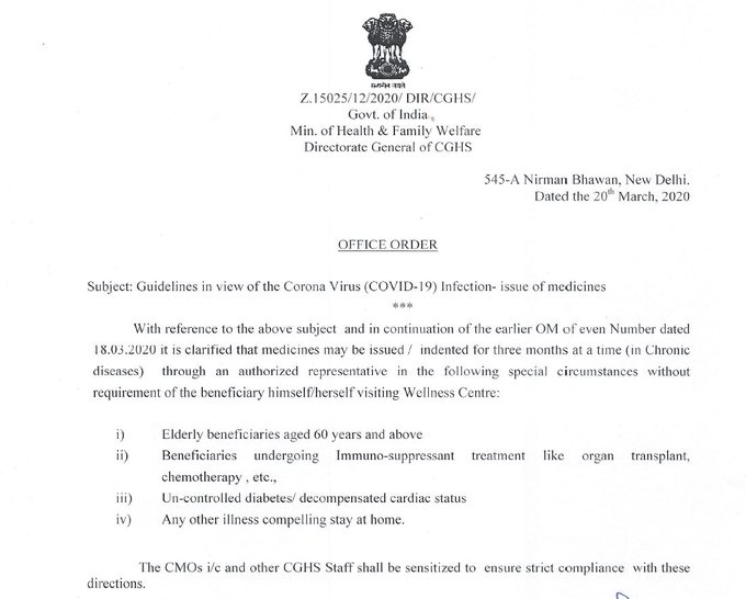 Medicine for COVID-19 will be issued for 3 month at a time