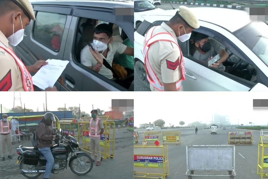 Delhi: Police checks passes, identity cards at border areas amid coronavirus lockdown