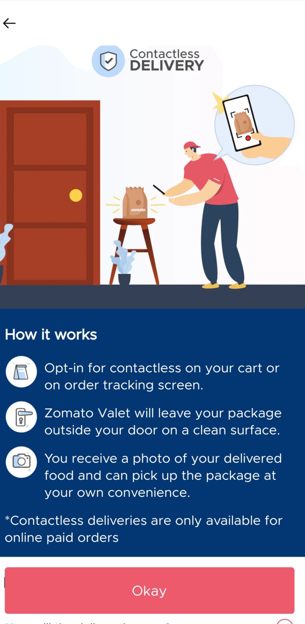 How contact less delivery works?