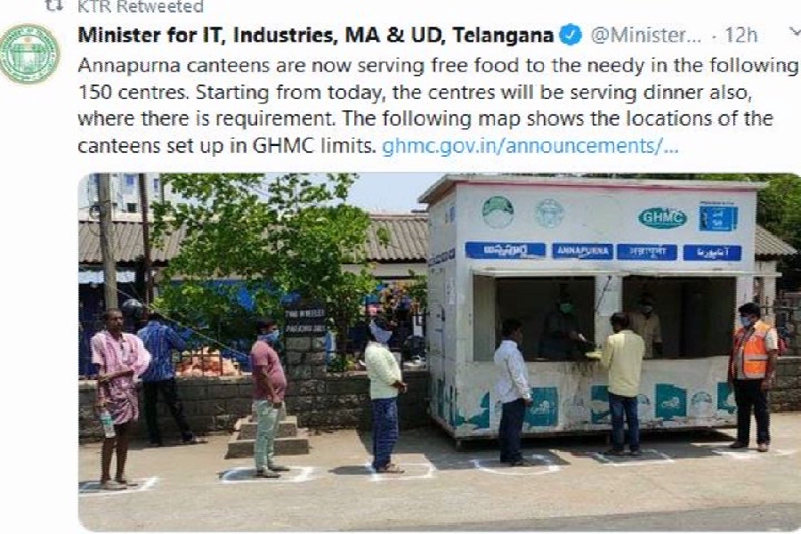 Overnight meals at Annapurna canteen in hyderabad