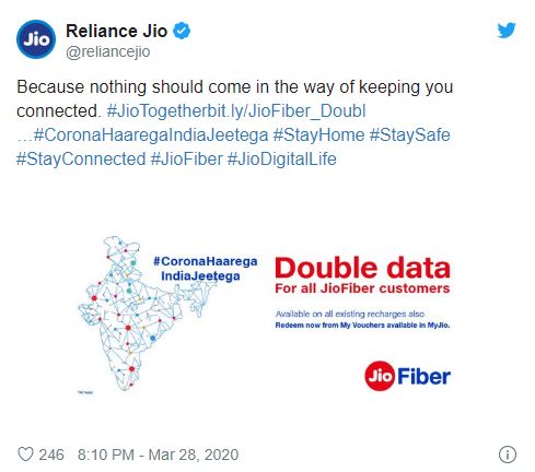 mukesh ambani, mukesh ambani announces gift for jio users, lockdown gift for jio users, ଜିଓ ଗ୍ରାହକଙ୍କୁ ଲକଡାଉନ ଉପହାର, ମୁକେଶ ଅମ୍ବାନୀ, ଜିଓ ଗ୍ରାହକଙ୍କ ପାଇଁ ମୁକେଶ ଅମ୍ବାନୀଙ୍କ ଉପହାର ଘୋଷଣା