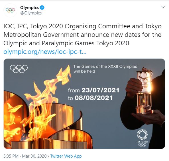 Tokyo Olympics  COVID-19  New schedule  Yoshiro Mori  ടോക്കിയോ ഒളിമ്പിക്സ്  ടോക്കിയോ ഒളിമ്പിക്സ് 2021 ജൂലൈ 23 മുതൽ ഓഗസ്റ്റ് 8 വരെ നടക്കും