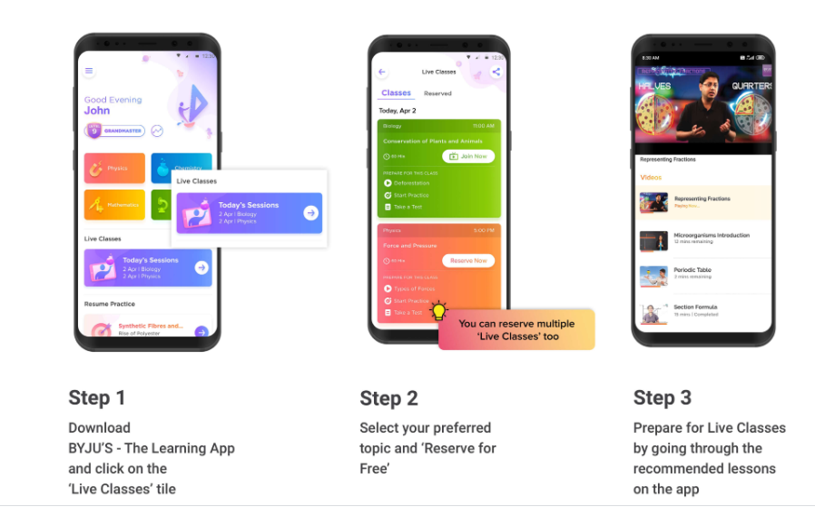 Free access to BYJUS App during lockdown. Courtesy, BYJUS.