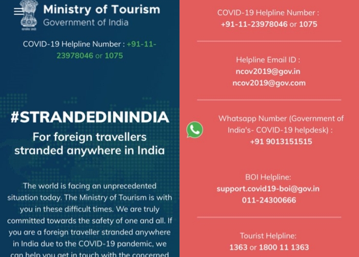 Tourism Ministry launches ‘Stranded in India’ portal for foreigners