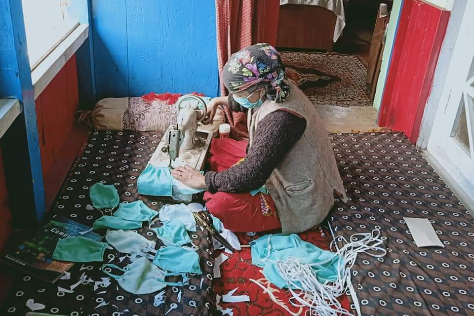 women making masks