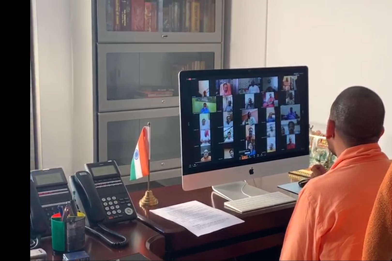 Chief Minister Yogi Adityanath interacts with MPs and ministers through video conferencing