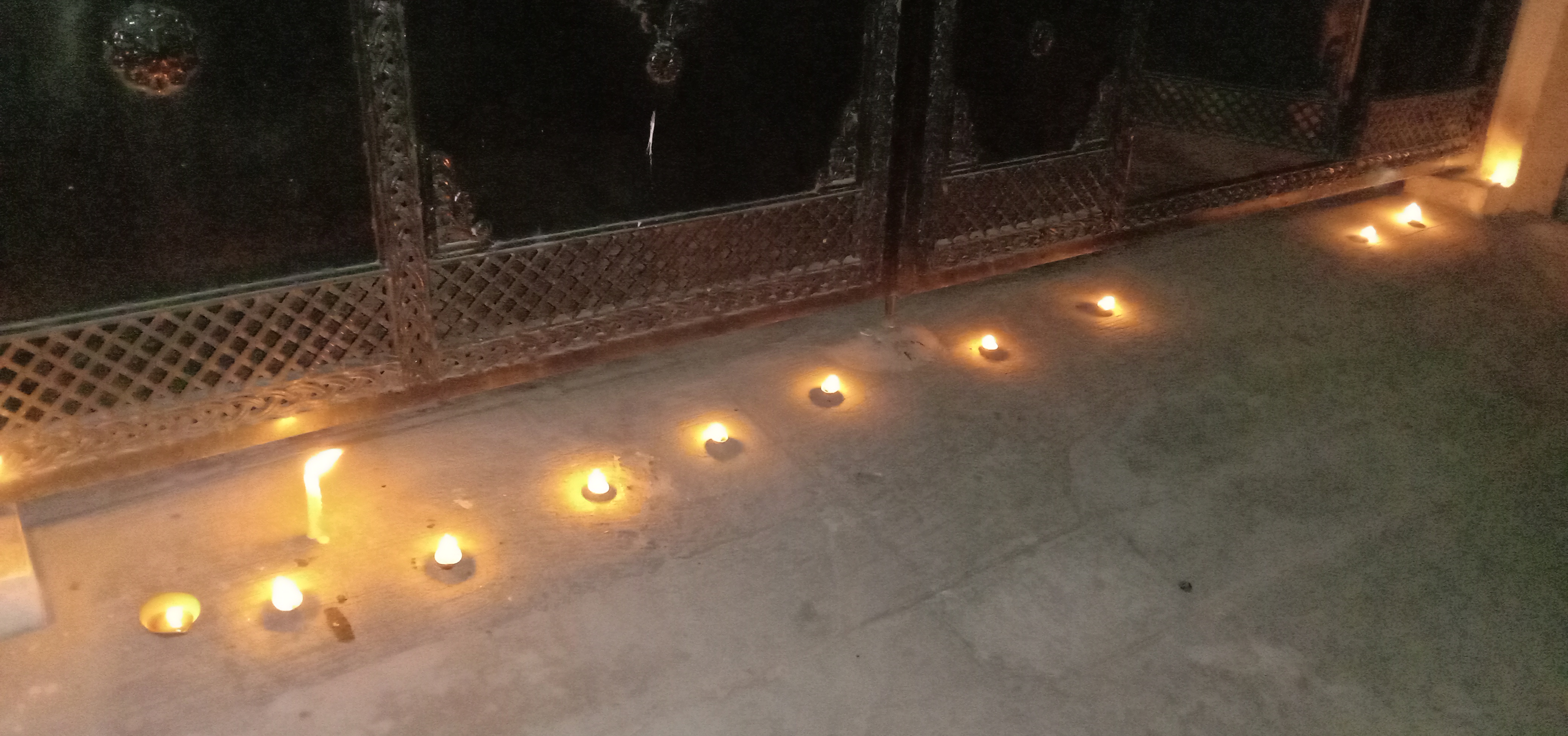 people lit lamps and candles in uttar prades