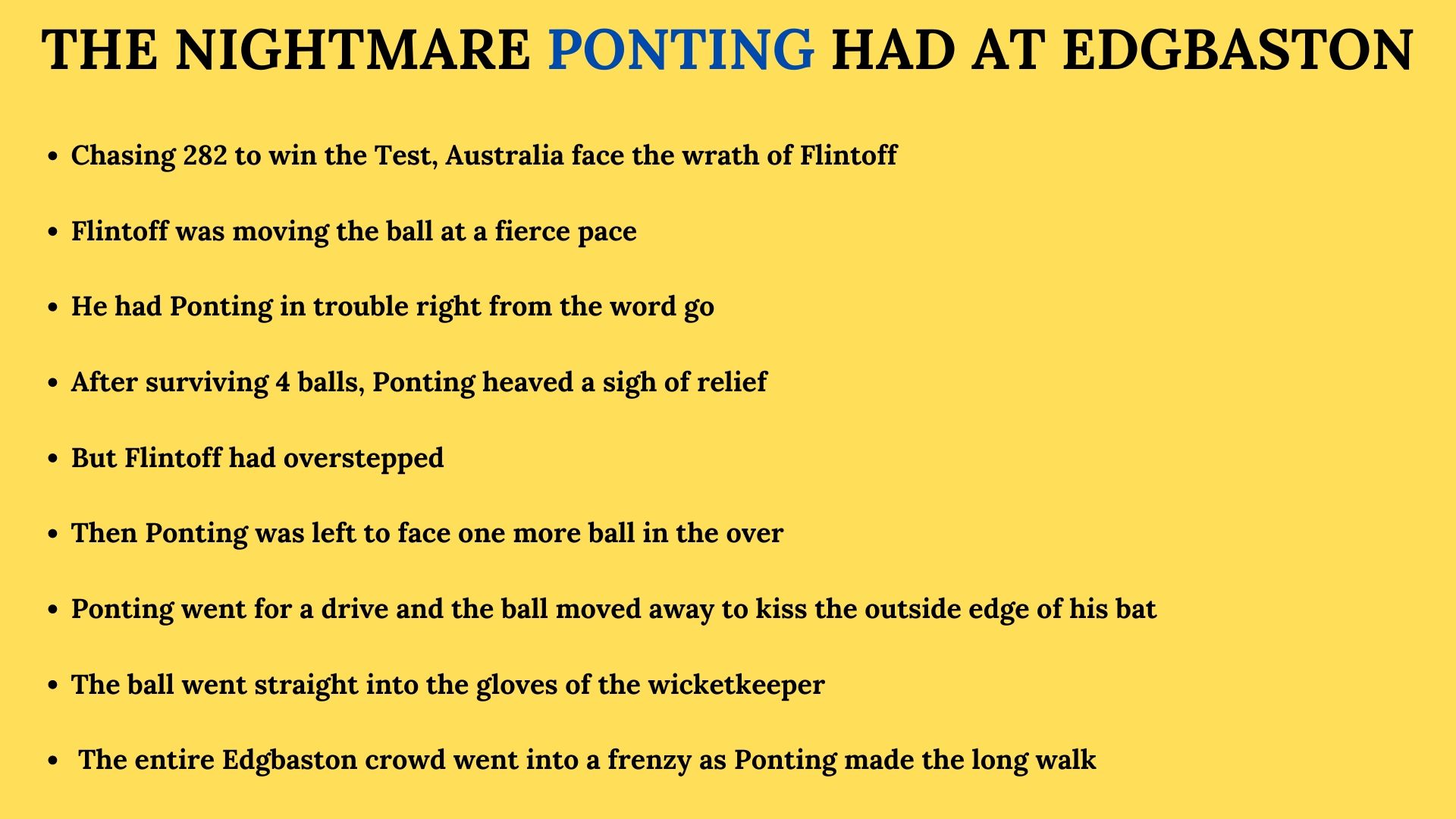 Ricky Ponting found it very tough to face Andrew Flintoff in the Edgbaston Test in 2005.