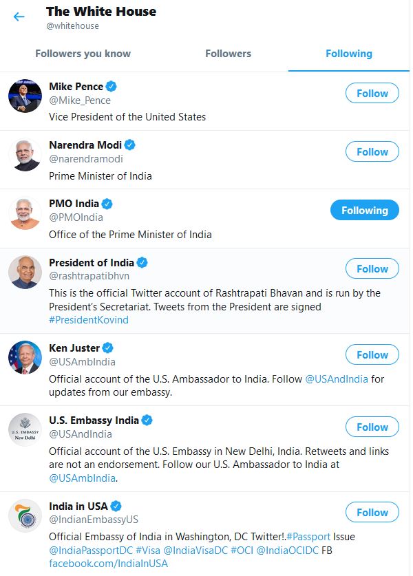 PM Modi becomes only world leader to be followed by WH on Twitter