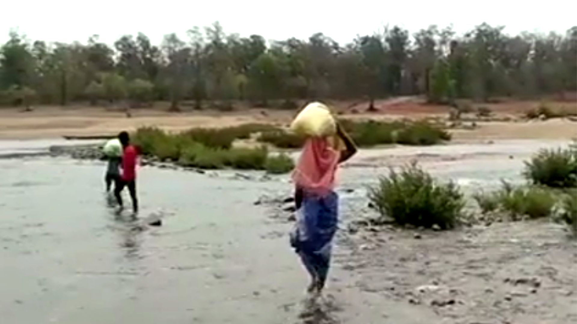 villagers of kanker are helpless and crosses river for buying groceries and ration