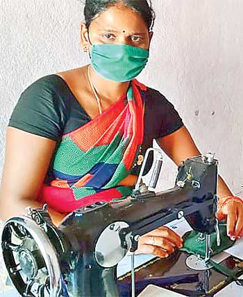 corona protection masks making by women self help groups