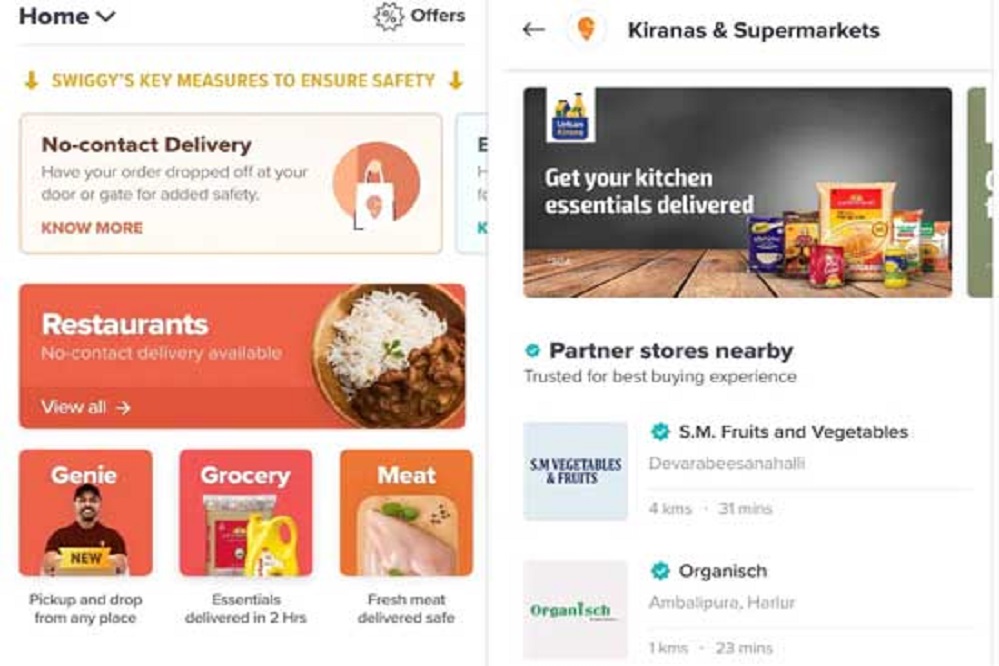 Swiggy grocery section