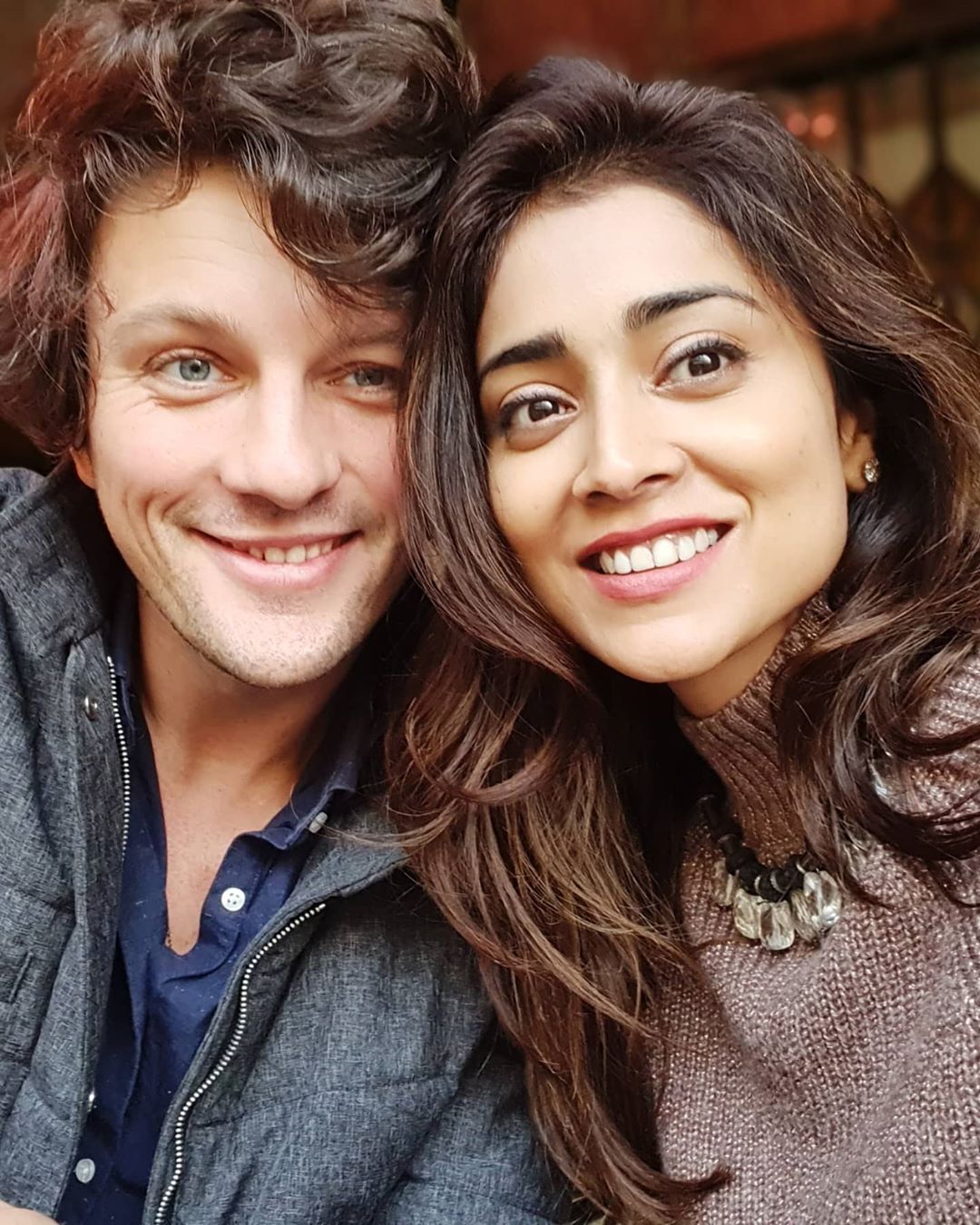 shriya with her husband andrew