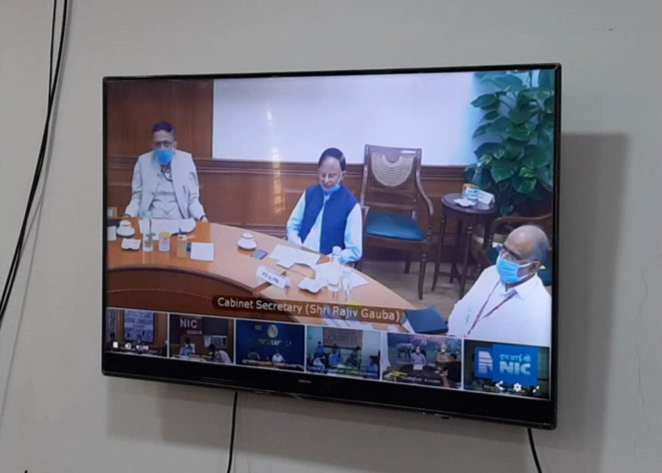 CENTRAL CABINET SECRETARY VIDEO CONFERENCE WITH JAYASHANKER COLLECTOR