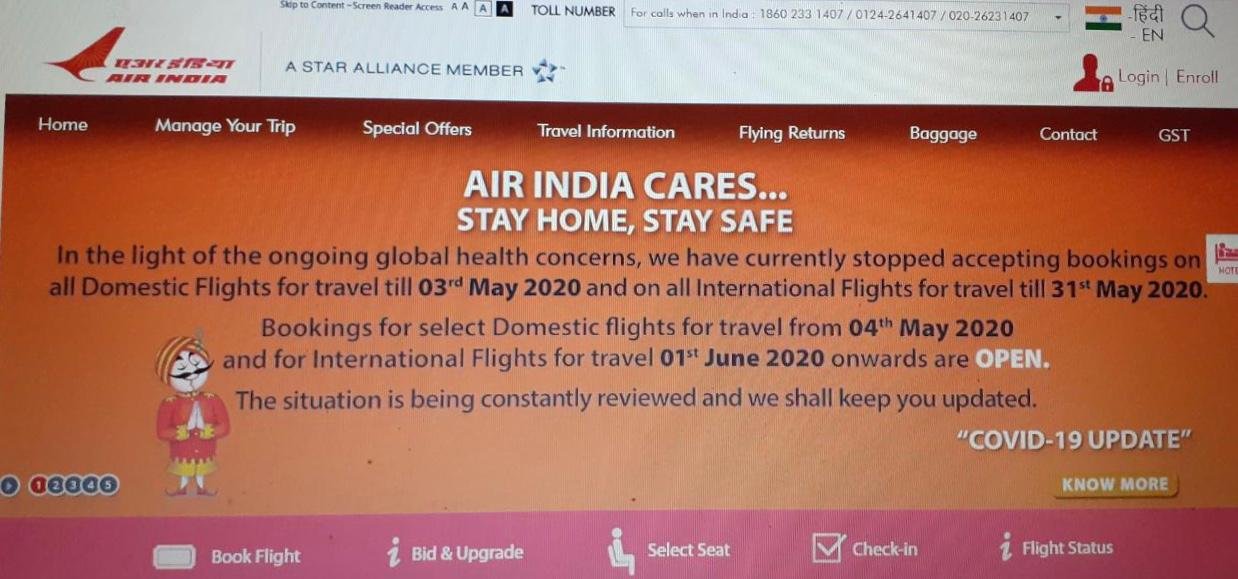 Air India notification