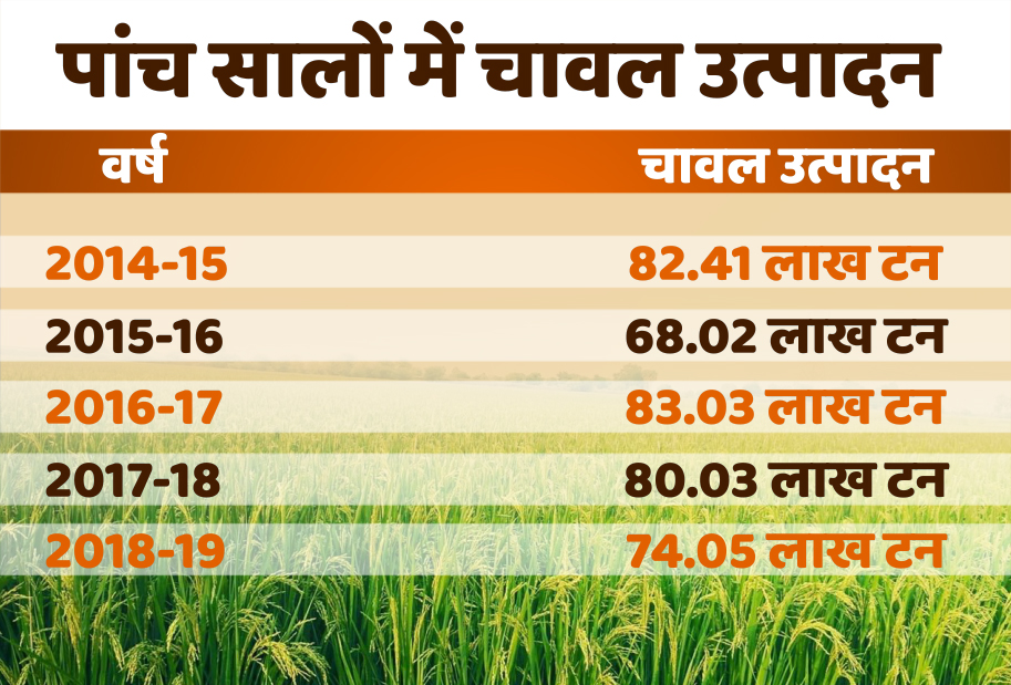 बिहार में चावल का उत्पादन