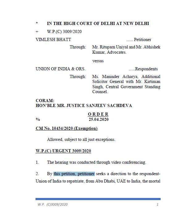 delhi-highcourt-issued-notice-to-central-government-for-bringing-back-dead-body-of-kamlesh-bhatt