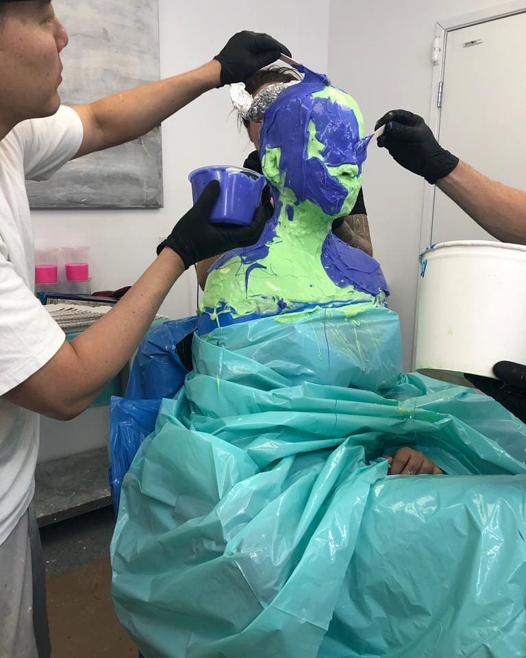 Kangana Ranaut going through prosthetic measurements at Jason Collins’s Studio in Los Angeles for Thalaivi