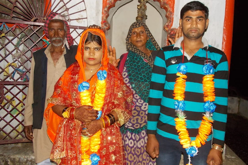 Kalku Prajapati with his wife Rinki