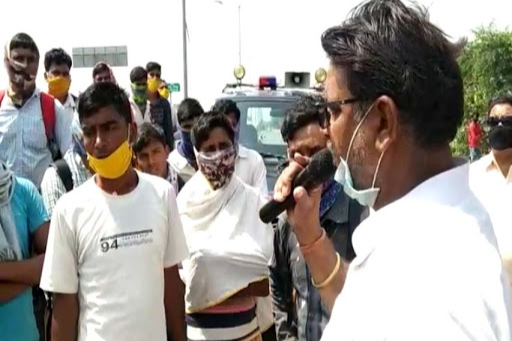 Auraiya City in Uttar Pradesh  Auraiya news  migrant workers in Auraiya  Uttar pradesh news  BJP MLA Ramesh Diwakar  BJP MLA Ramesh Diwakar  workers protest in Uttar pradesh