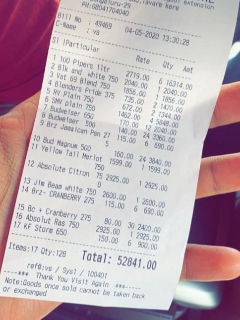 Buy liquor from a person: Bill Viral on Social Media