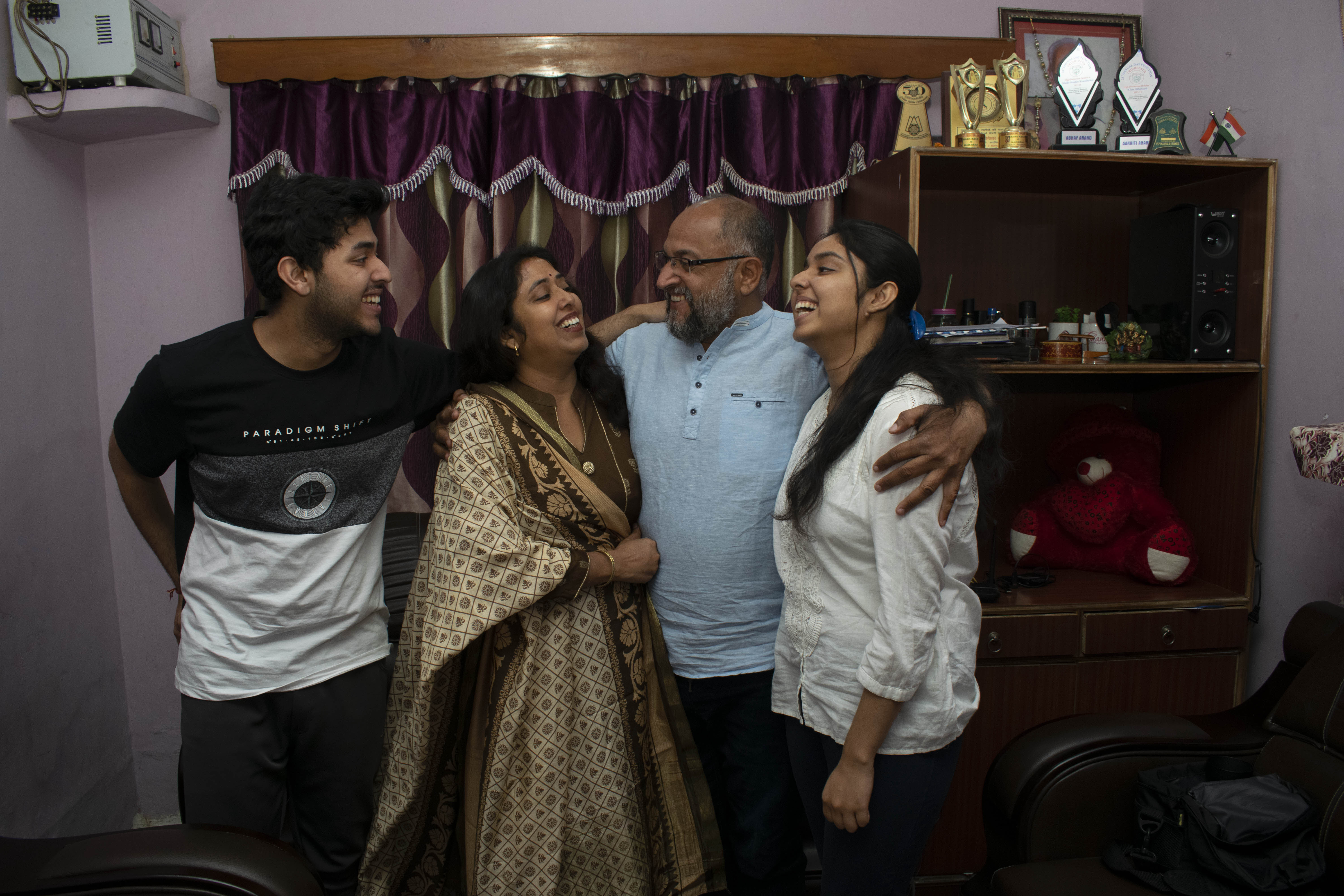 Channi Anand celebrates with his family after winning the prize