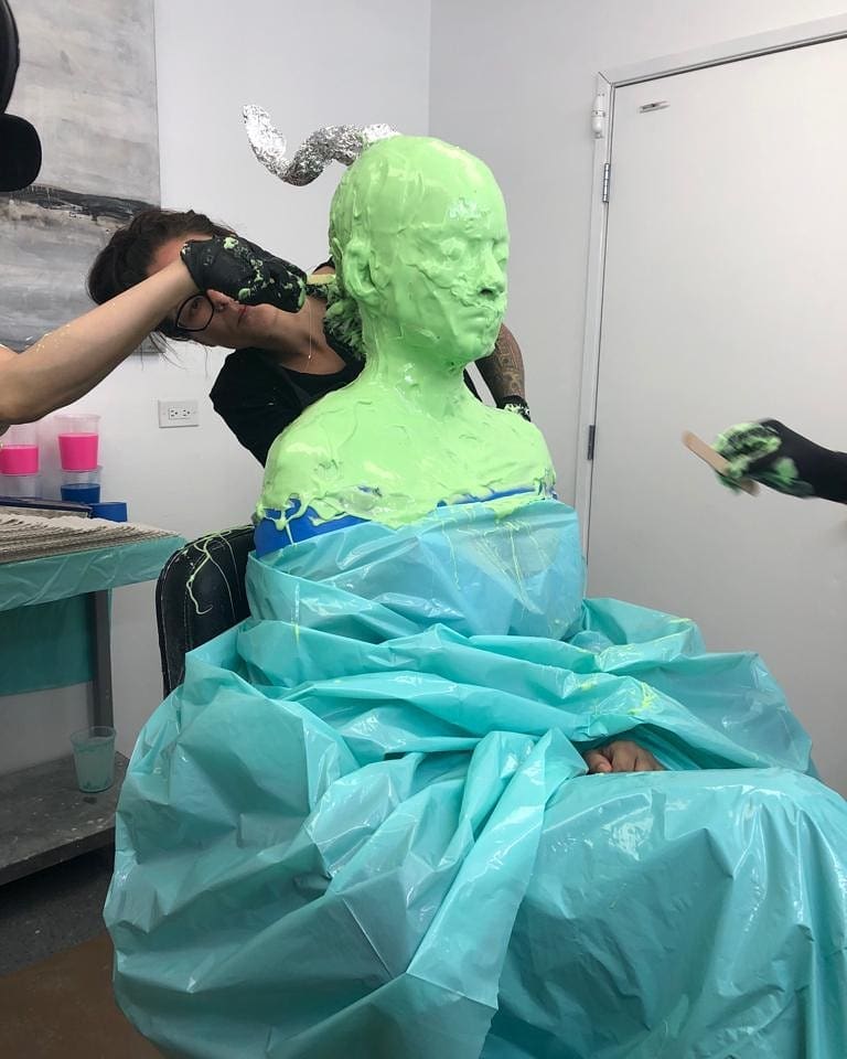 Kangana Ranaut going through prosthetic measurements at Jason Collins’s Studio in Los Angeles for Thalaivi