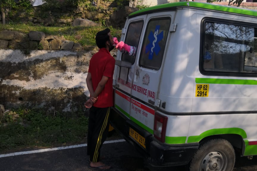 Health workers doing random sampling in Dharampur