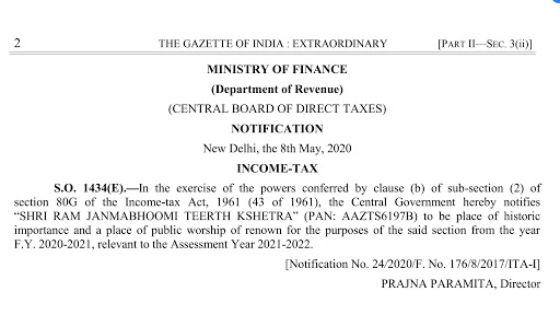 Centre exempts donations made to Ram Temple Trust from income tax