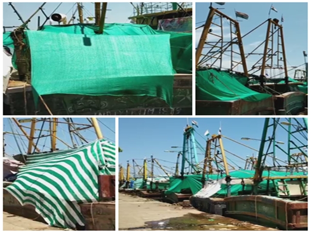 puducherry fishermen protect their boats with cloths