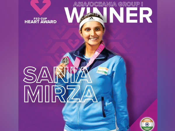 ثانیہ مرزا فیڈ کپ ہرٹ ایوارڈ جیتنے والی پہلی بھارتی خاتون کھلاڑی