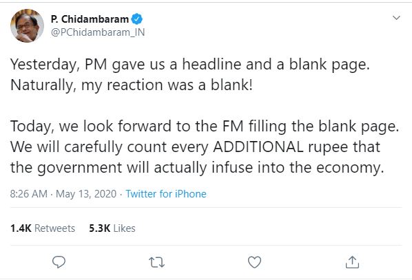 Chidambaram tweet