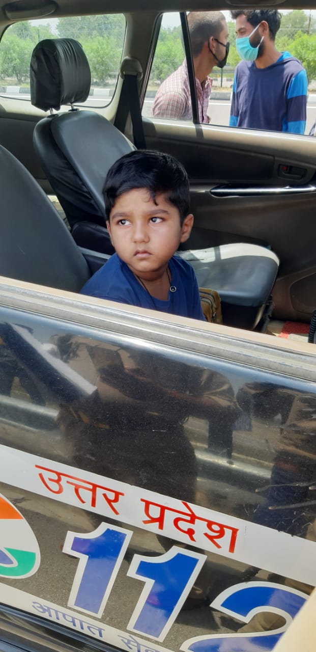 8 year child got safe in road accident