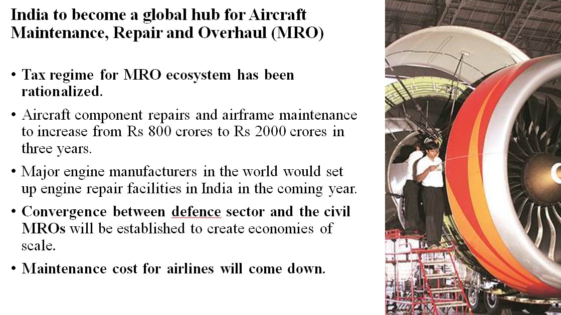 Tax regime for MRO ecosystem