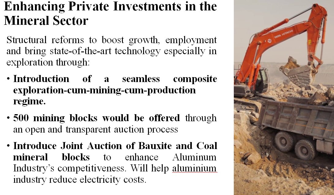 Reforms in mineral sector: