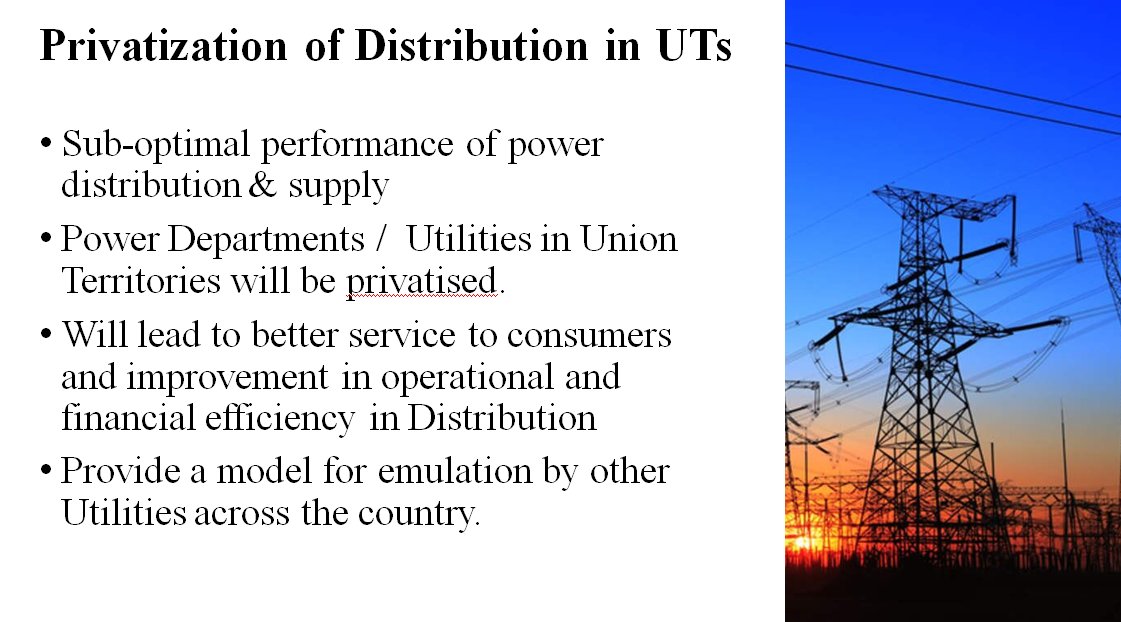 Privatization of distribution in UTs