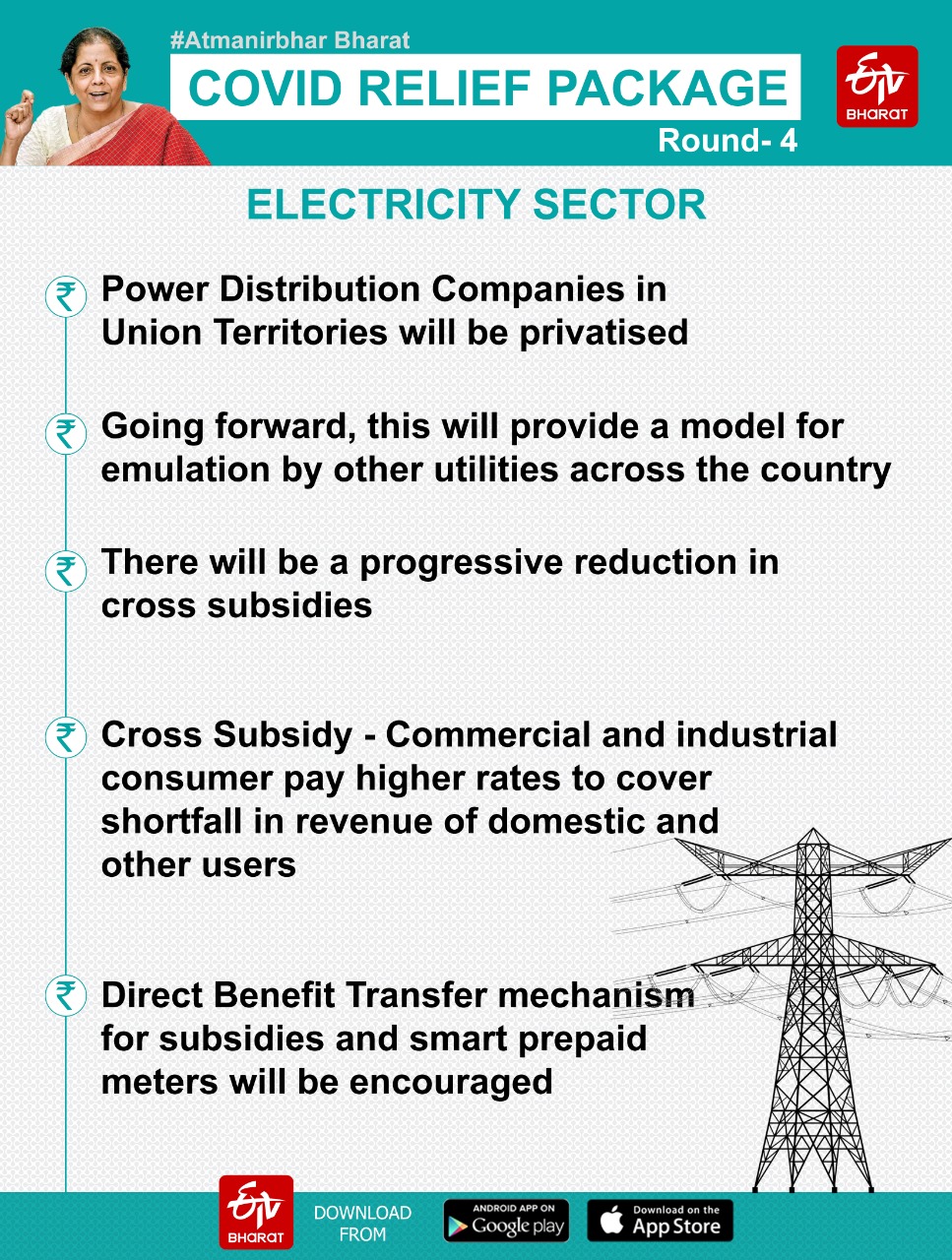 Finance Minister stresses upon 8 major sectors to make India self-reliant