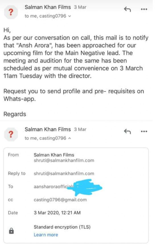 Salman Khan's next film and Ansh Arora