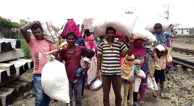 Laborers on their way home