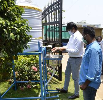 Implementation of Foot-operated device for Hand Sanitization and Washing at Warangal and Mahabubabad districts of Telangana