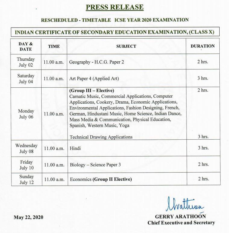 ICSE to conduct pending Class 10 and 12 board exams from July 1