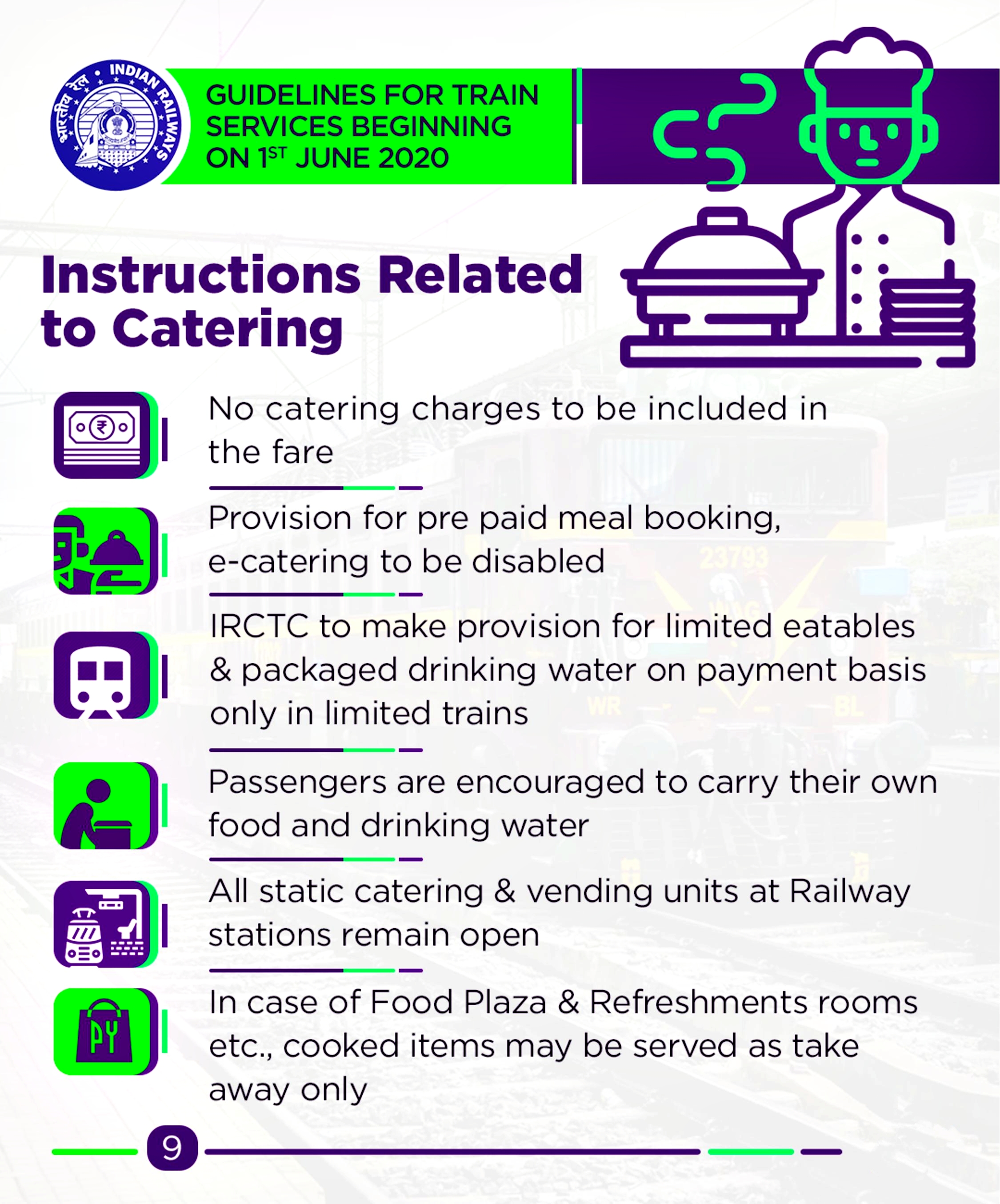 Instructions related to catering