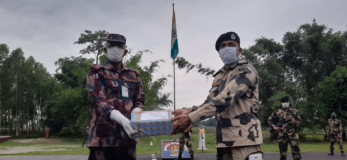 Security forces exchange Eid sweets at Indo-Bangladesh border