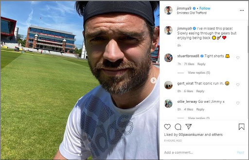 Enjoying being back: James Anderson on return to training