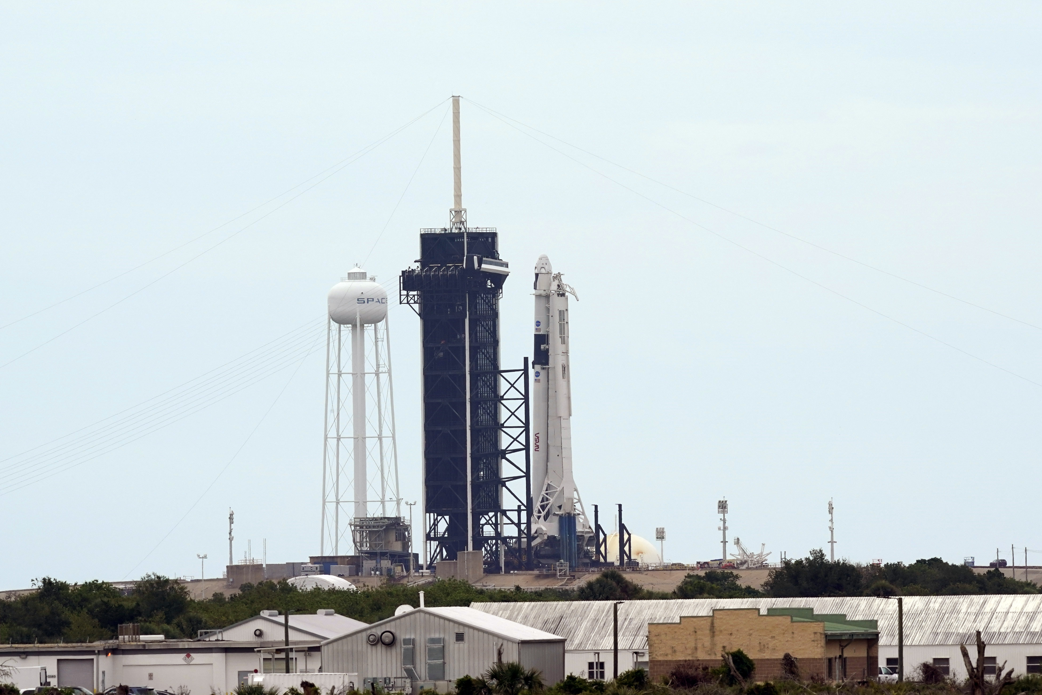 SpaceX Falcon 9 rocket with the company's Crew Dragon spacecraft onboard.