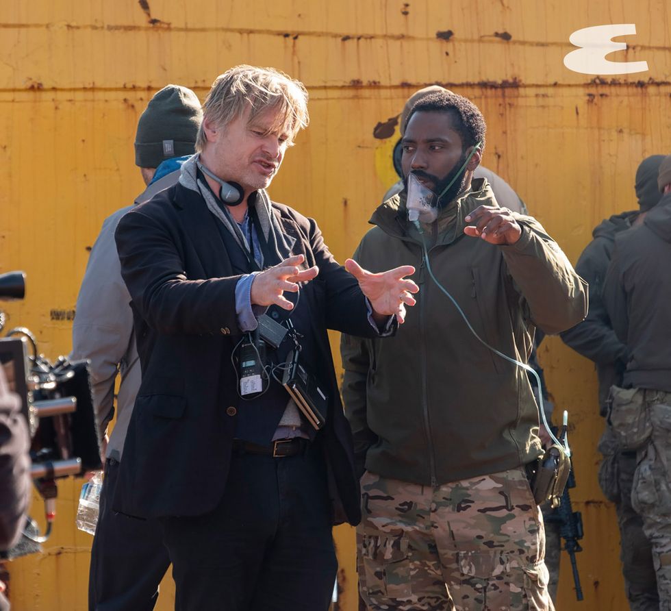 Christopher Nolan with John David Washington